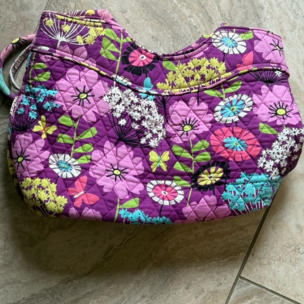 Vera Bradley Floral Purple Quilted Women's Bag